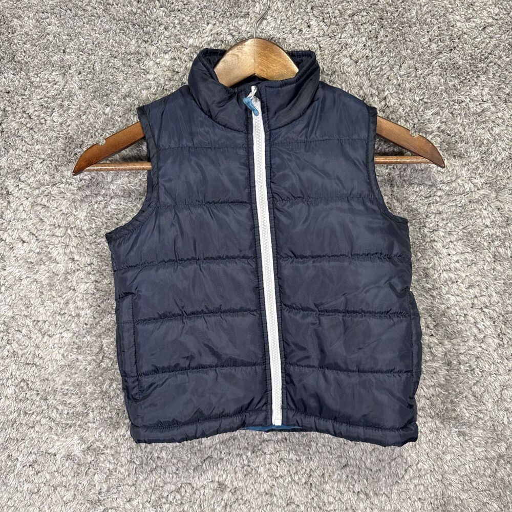 Oshkosh Bgosh Puffer Vest Kids Toddler Size 4 Navy Blue Zip Up